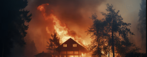 Fire ravaging nature landscape in article Los Angeles Construction Costs