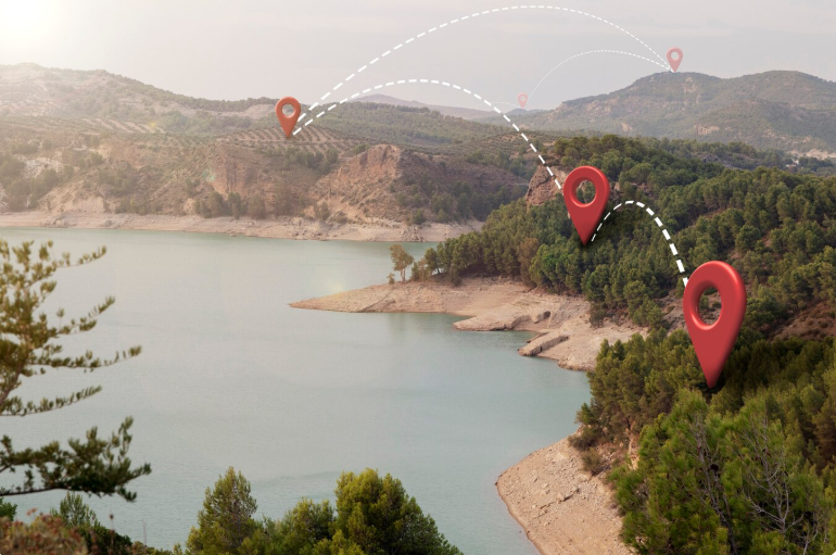 Location symbols in nature in article, Visualization Tools in Land Consulting Services: Los Angeles