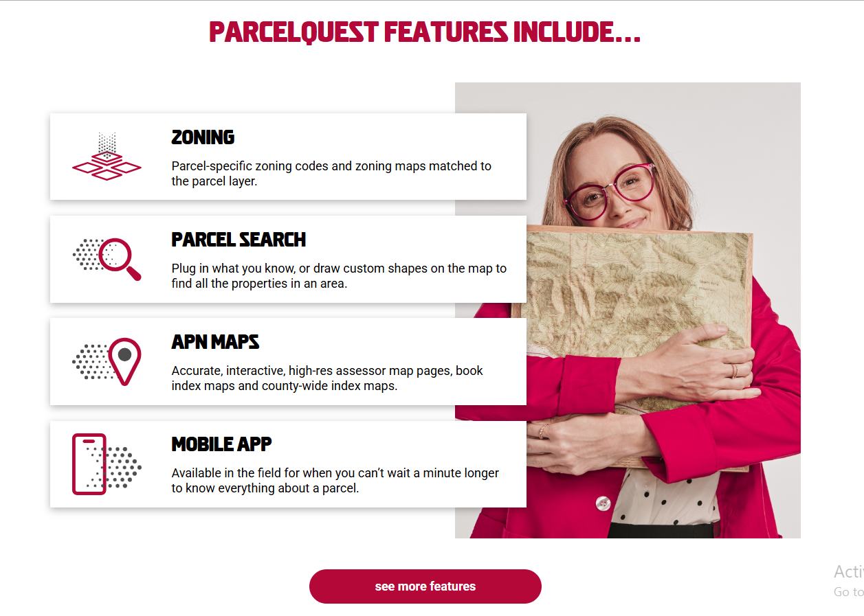 ParcelQuest Features Include following