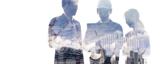Statistics of industry concept. construction consultant
