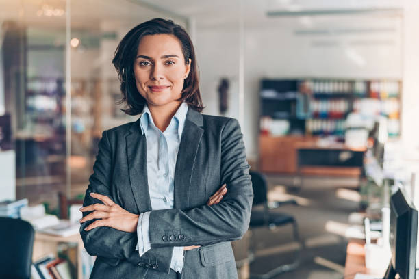 Entitlement Process in Los Angeles, Portrait of a smiling young businesswoman in the office