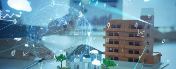 Residential buildings and communication network. Home automation. Home security system. apartment of 2054