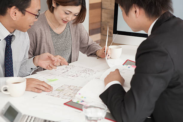 Closeup of happy couple buying a new house
