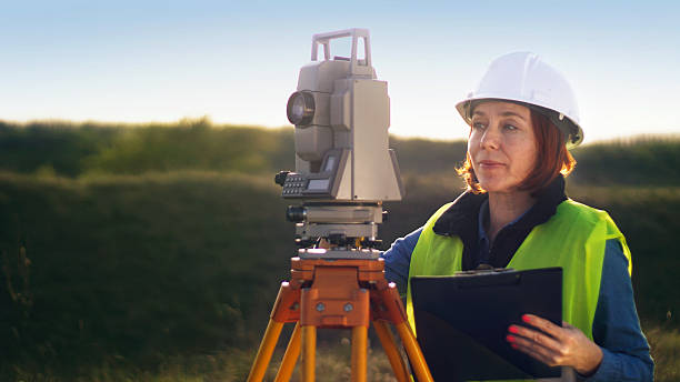 female surveyor at work