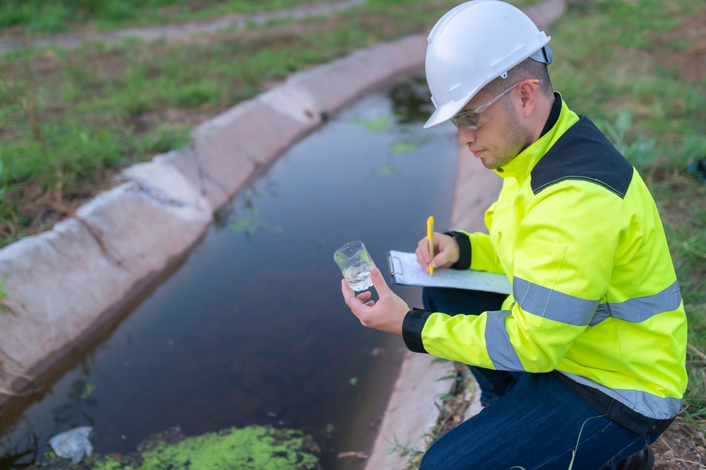 Environmental engineers inspect water quality,Bring water to the lab for testing,Check the mineral content in water and soil,Check for contaminants in water sources.
