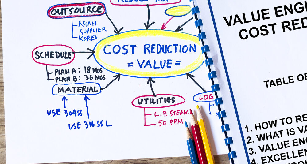 Value engineering concept- many uses in engineering services industry.