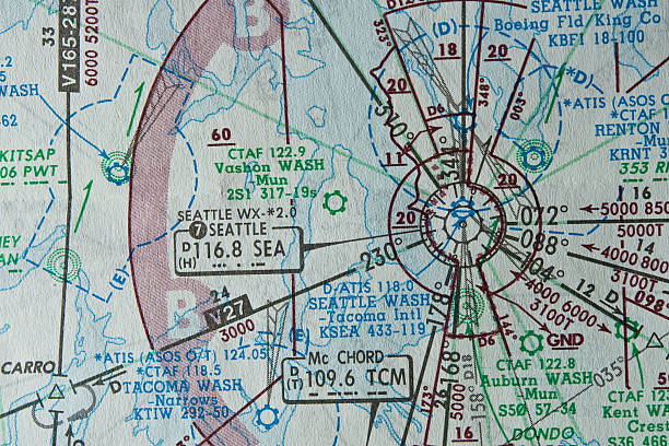 aeronautical chart depicting seattle and the puget sound area mailing labels